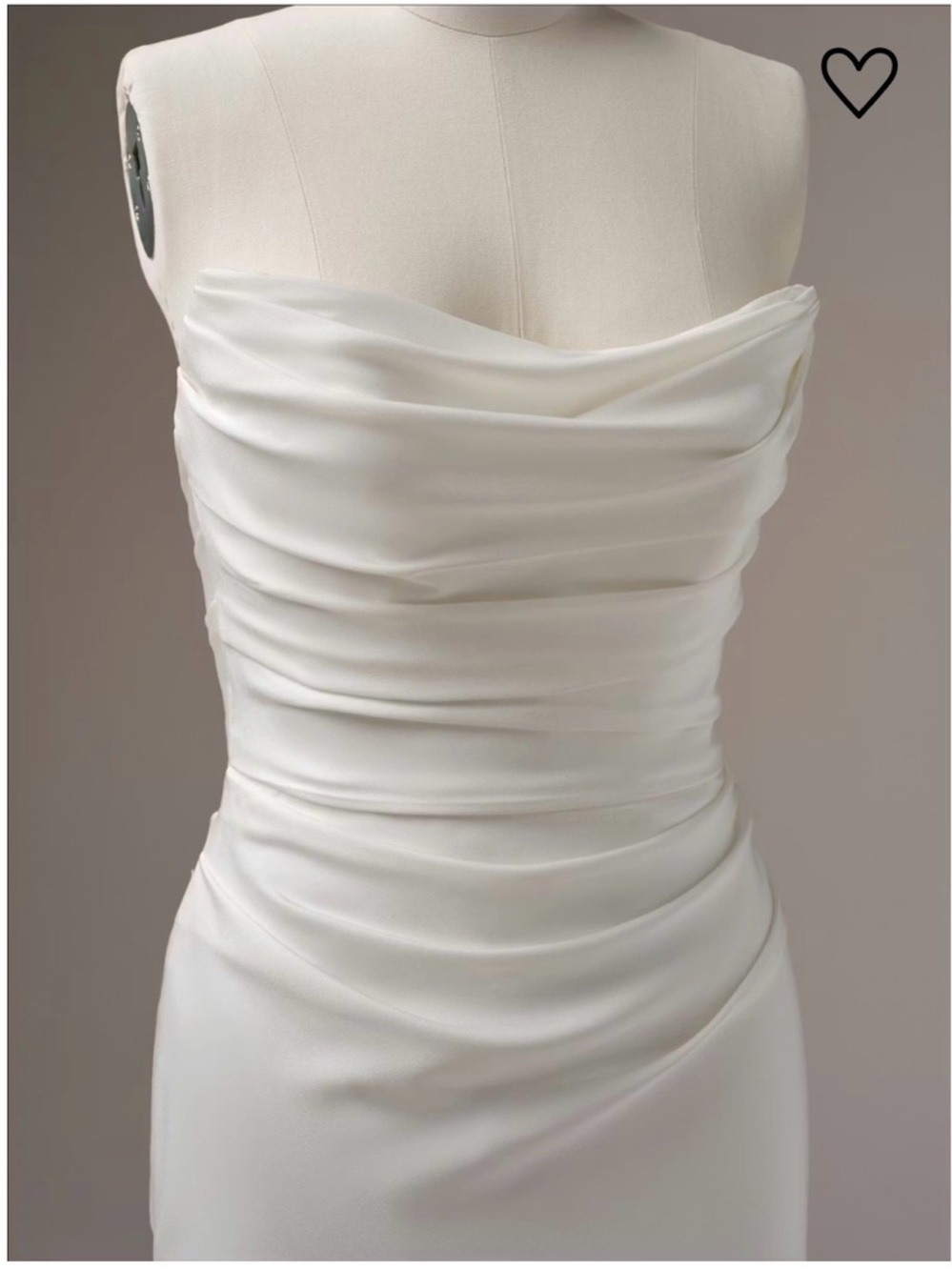 Maggie Sottero Strapless White Draped Ruched Gown